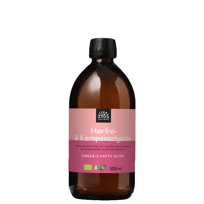 Hørfrø- kæmpenatlysolie Økologisk - 500 ml - Urtekram