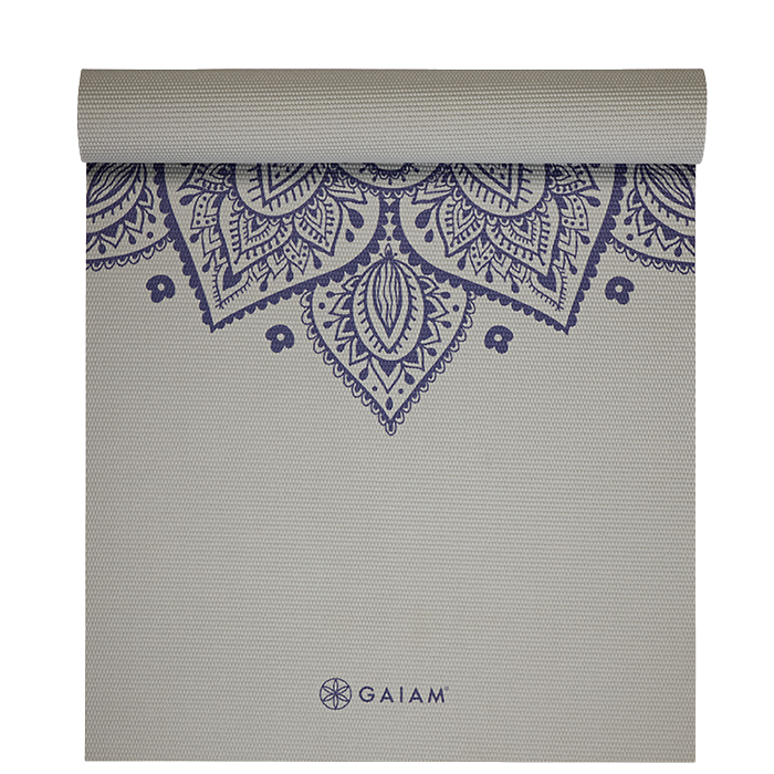Gaiam Sustained Grey Sundial Flower Yoga Mat 5 mm