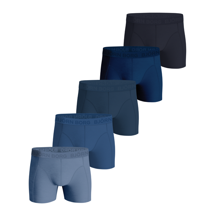 Björn Borg Cotton Stretch Boxers 5-pack Blå, L