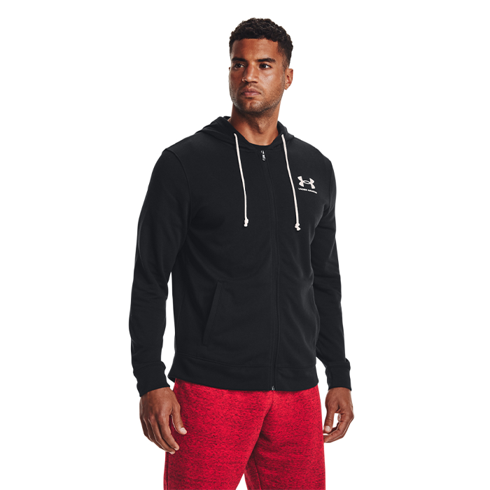 UA Rival Terry LC Full Zip, Black/Onyx White