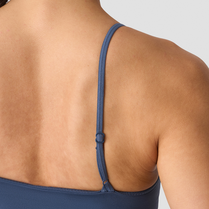 Smooth Seamless 2 i 1 Tanktop med Tynde Stropper Bl&aring;
