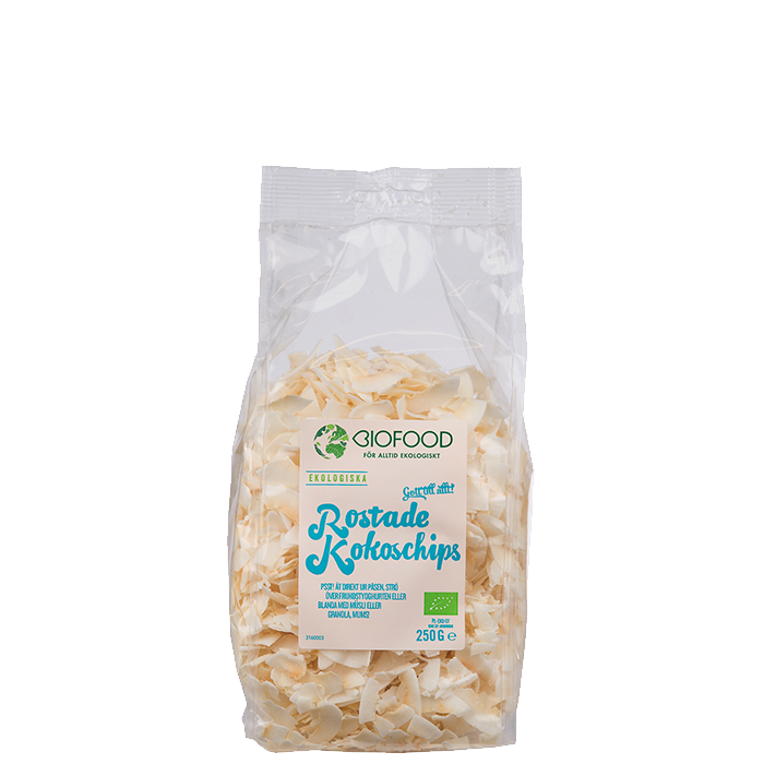 Kokosflager Ristet EKO, 250 g