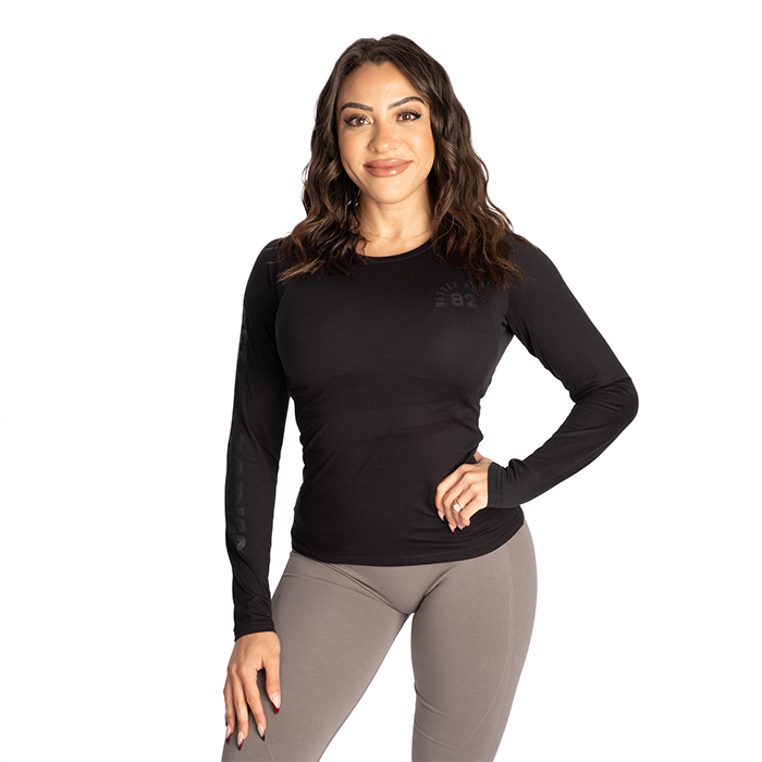 82 Langærmet T-shirt Sort