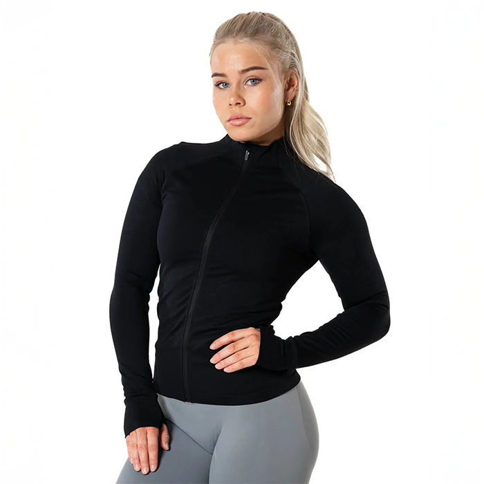 Aura Seamless Zip Lang&aelig;rmet Sort