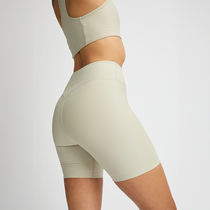 Ribstrikkede Cykelshorts Beige