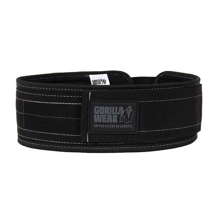 Gorilla Wear 4 Inch Nylon Belt, S/M, Black / grey