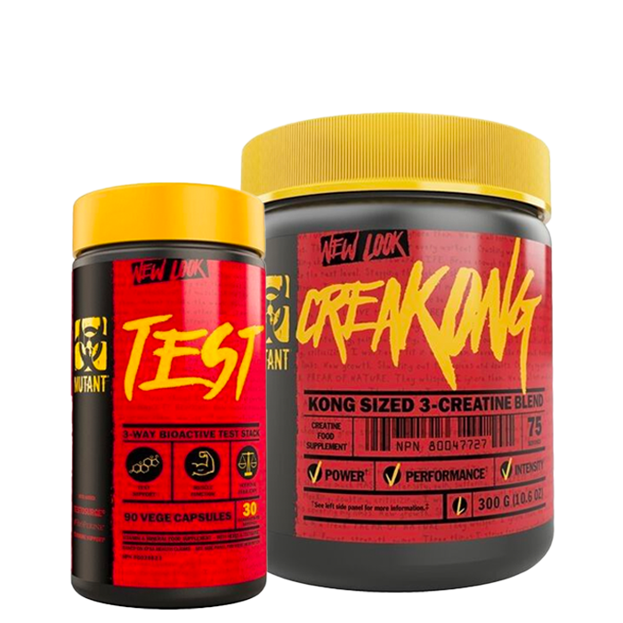 CreaKong Kreatin 300 g + Mutant Test Testosteron Supplement 90 kapsler