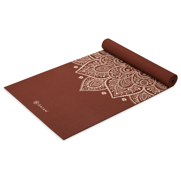 Intense Rust Sundial Flower Yoga Mat 5mm