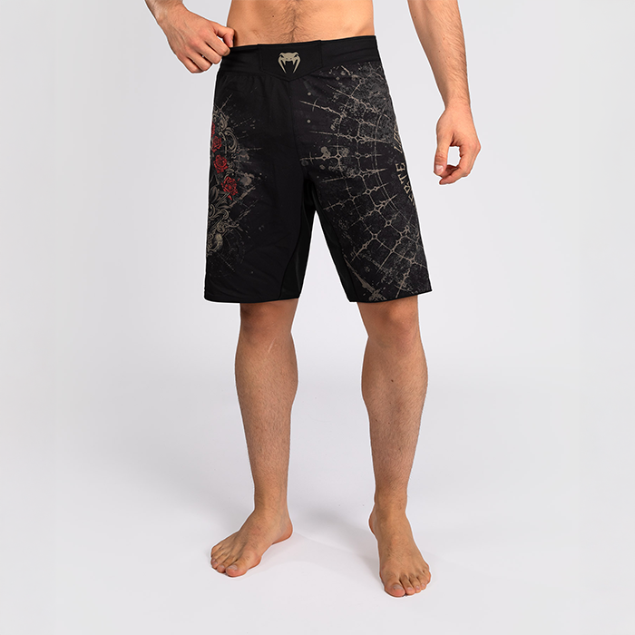 Santa Muerte 5.0 Fight Shorts Sort Guld