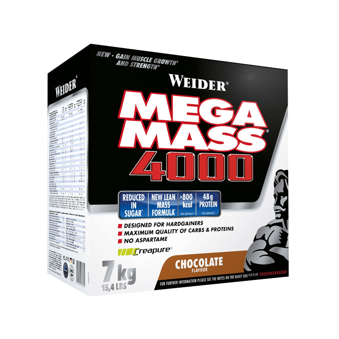 Weider - Mega Mass 4000, Chokolade - 7000g