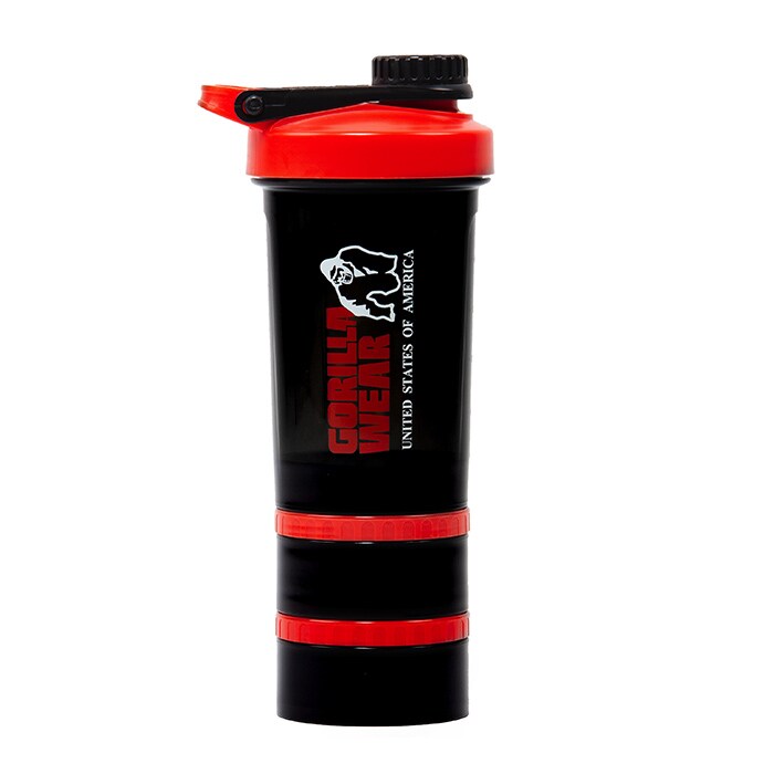 Shaker 2 Go Sort/Rød 500 ml + 130 ml x 2