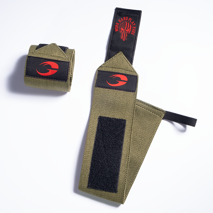 Hardcore Wrist Wraps 18 inch, Gr&oslash;n/R&oslash;d