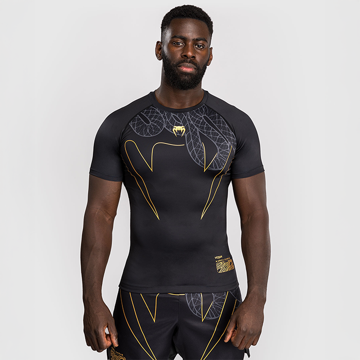 Serpenti Rashguard Kortærmet Sort Sølv Guld