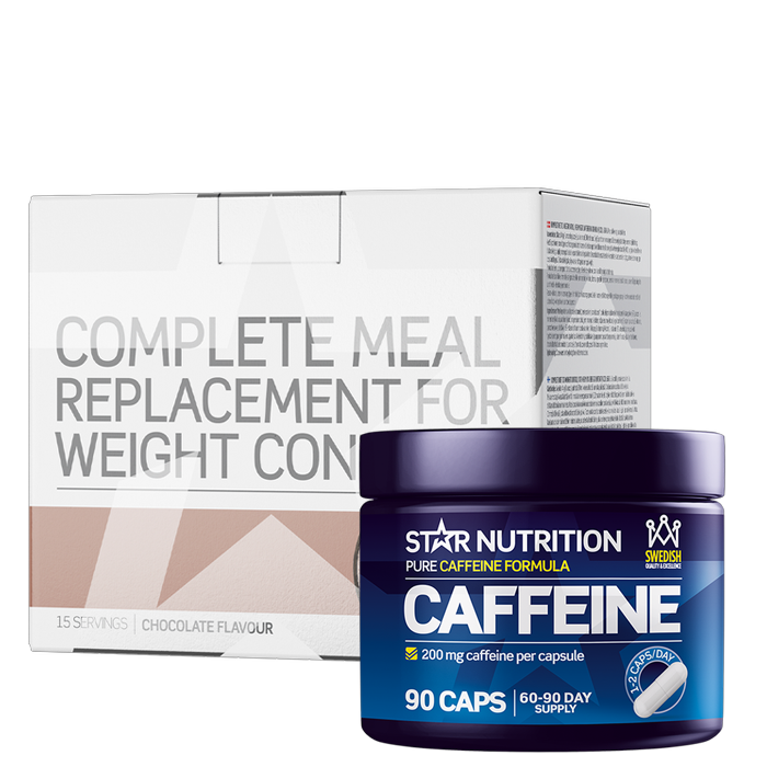 Complete Meal Måltidserstatning vægtkontrol + koffeintabletter 200 mg 90 kapsler