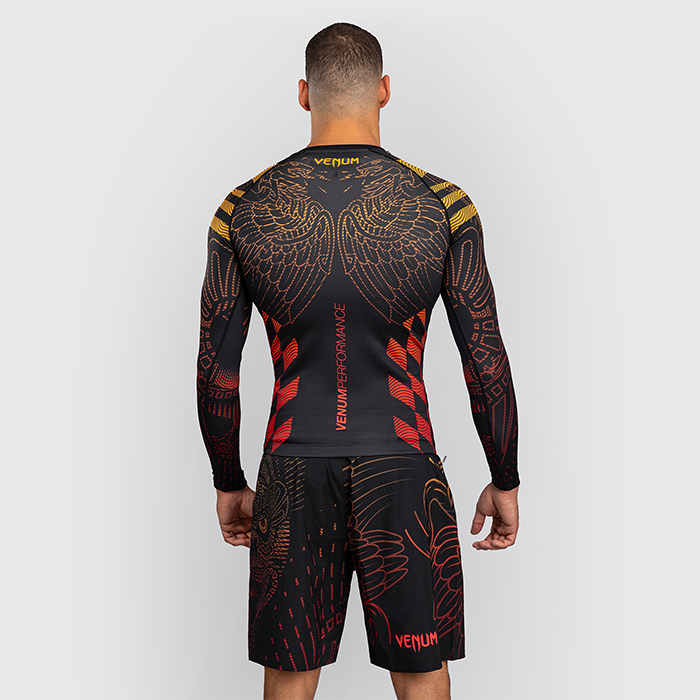 Venum Quetzal Fury Rashguard Sort R&oslash;d Orange