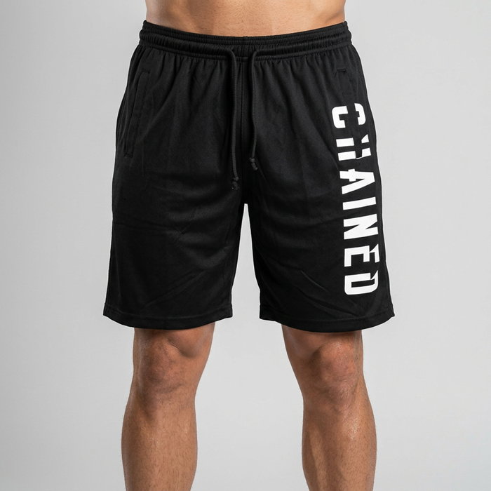 Chained Mesh Shorts Sort Hvid