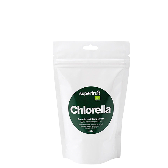 Chlorella pulver Ø Superfruit, 200g.