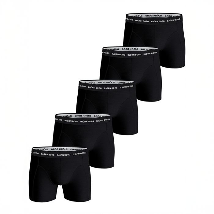 Björn Borg Cotton Stretch Boxers 5-pack Sort, L