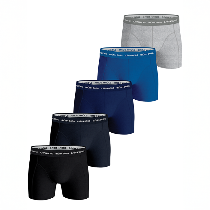 Björn Borg 10P Essential Shorts Solids Blå/Grå bomuld X-Large Herre