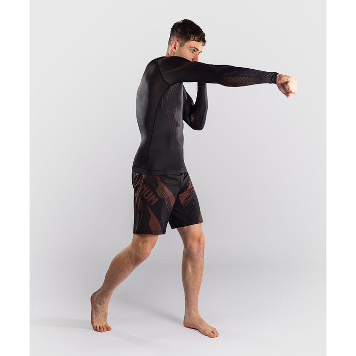 Venum NO-GI 6.0 Long Sleeve Rashguard Black/Brown