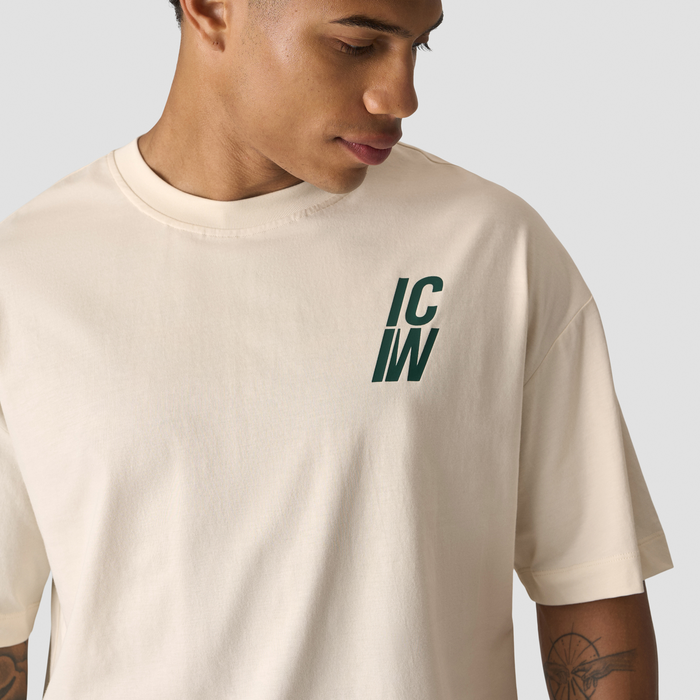 Everyday Oversized T shirt Print Beige