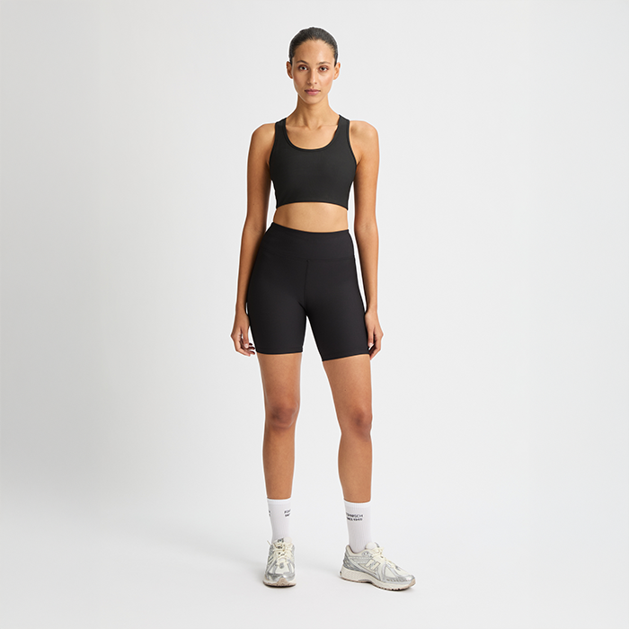 Ribstrikkede Cykelshorts Sort