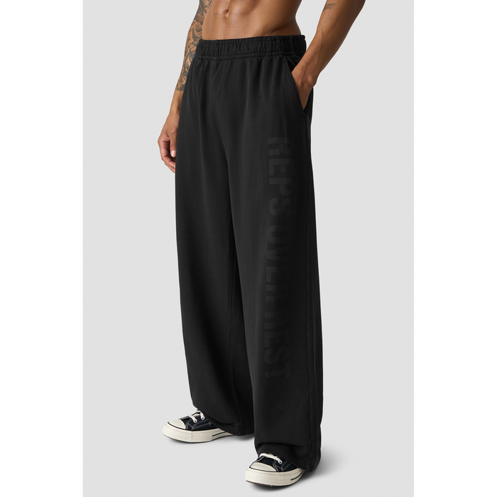 Grit Wide Pants, Stonewashed Black