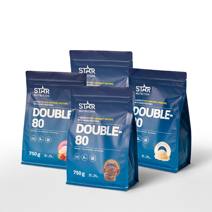 Mix&Match: 4 x Double-80 Proteinpulver 750 g