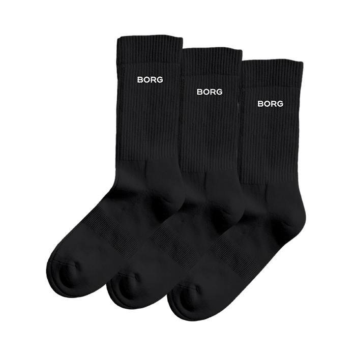 Björn Borg Essential Crew Socks 3 Pack, 35-38, Sort
