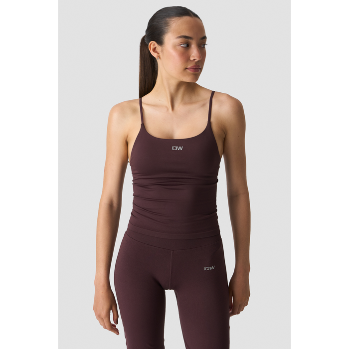 Smooth Seamless 2-i-1 Top med Tynde Stropper Brun