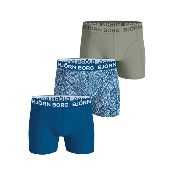 Björn Borg Cotton Stretch Boxers 3-pack Blå, L