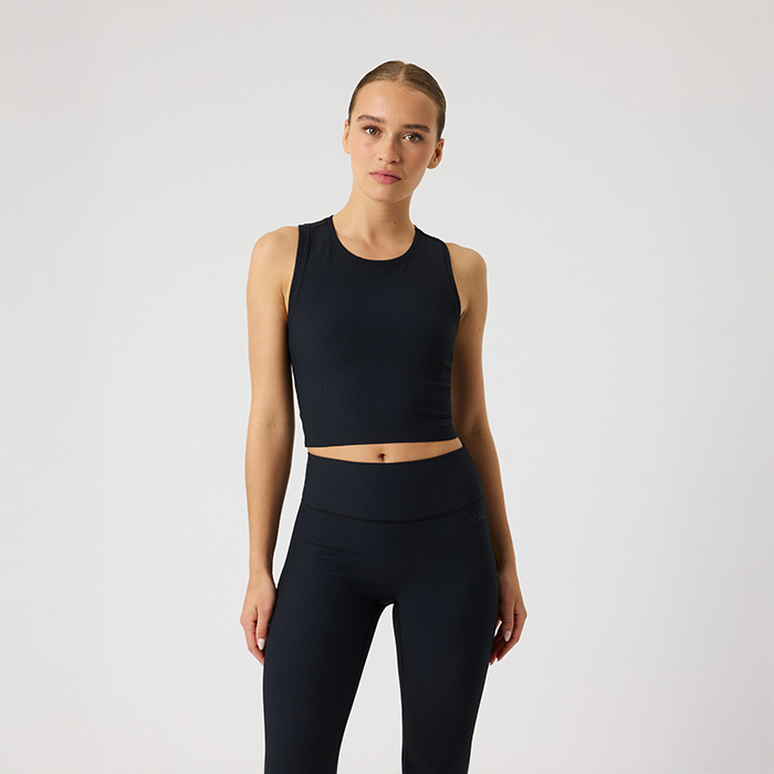 Björn Borg Studio Ribbed Cropped Tank Top Sort, L
