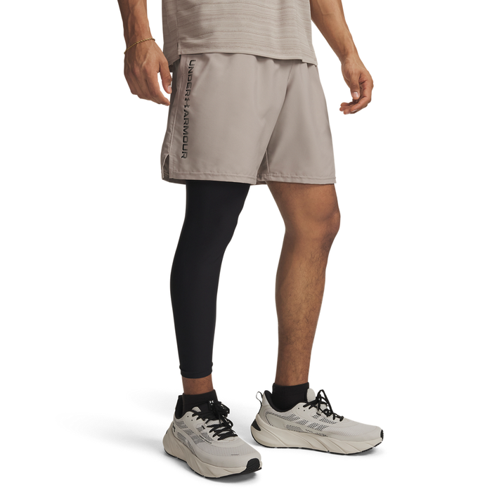 UA Tech Woven Wordmark Short Timberwolf Taupe