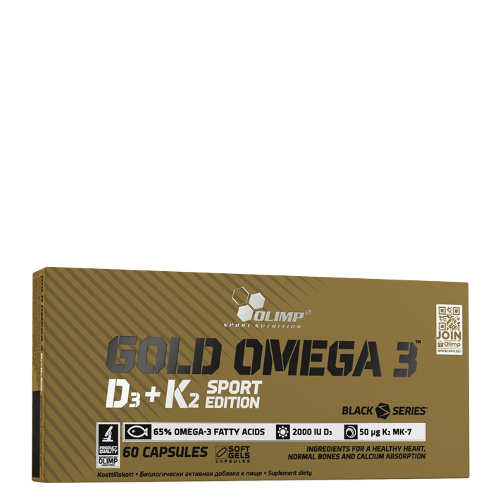 Gold Omega 3 D3+K2 Sport Edition 60 kapsler