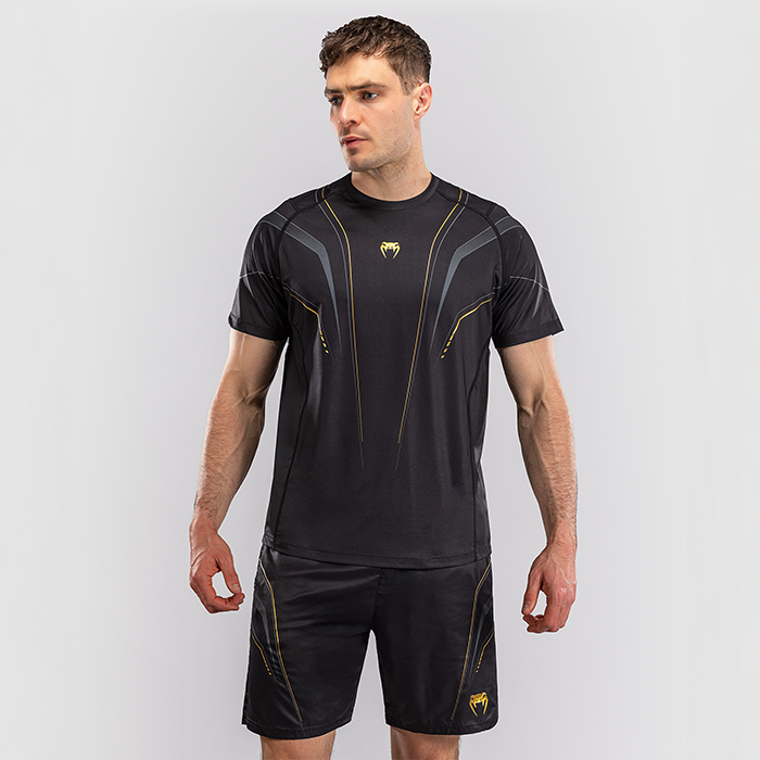 Venum Streamline Dry Tech T shirt Sort Guld