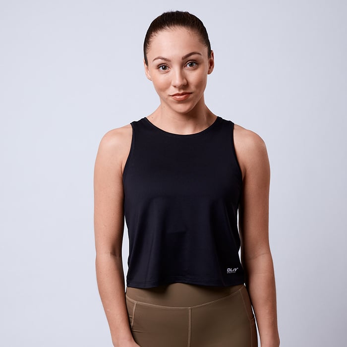 Cropped Linne Sort
