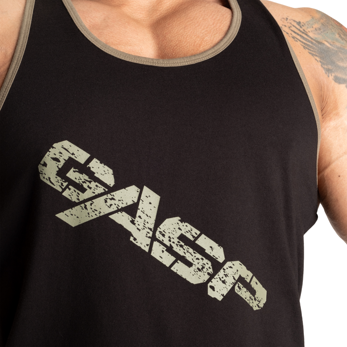 Vintage T-Back Tanktop Sort Gr&oslash;n