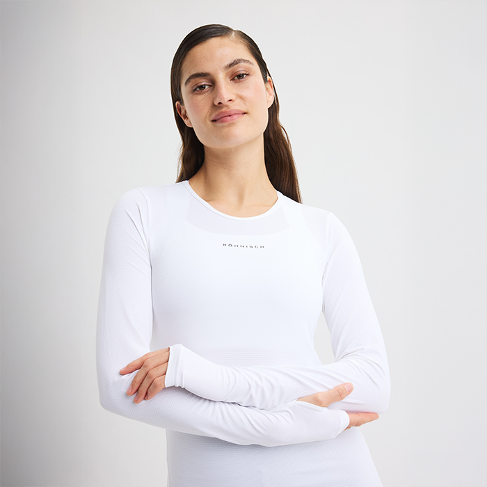 Jacquard Langærmet Hvid