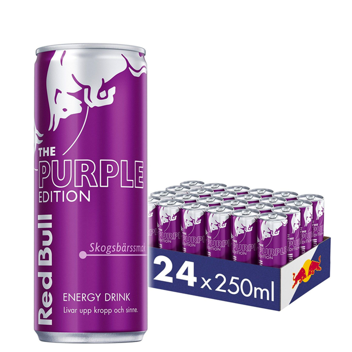24 x Red Bull Energidrik kasse 250 ml Purple Edition Skovbær