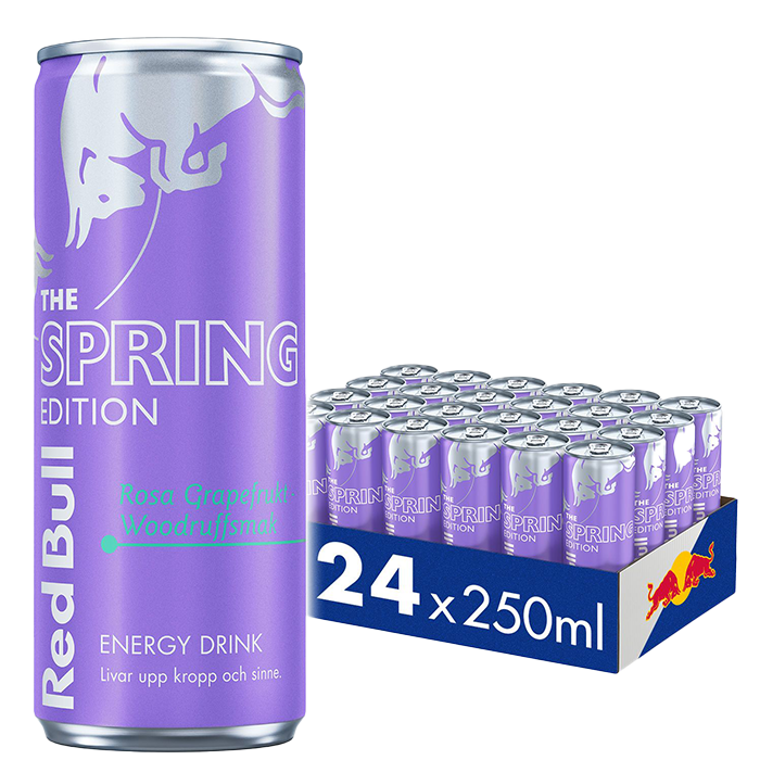 24 x Red Bull Energidrik 250 ml Spring Edition Woodruff & Pink Grapefruit