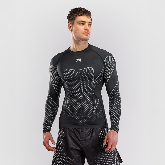 Venum Midnight Fury Langærmet Rashguard Sort Grå Sølv