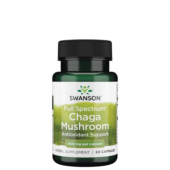Fuldspektrum Chaga-svamp, 400 mg - 60 kapsler