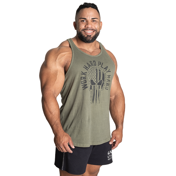 Skull T-back, Acid Washed Green