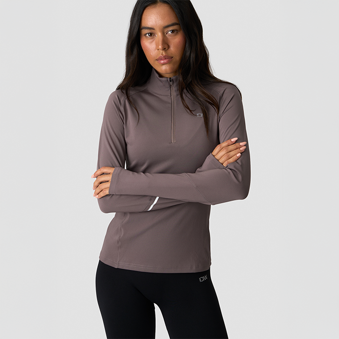 Everyday Lang&aelig;rmet Stribet 1/4 Zip Brun
