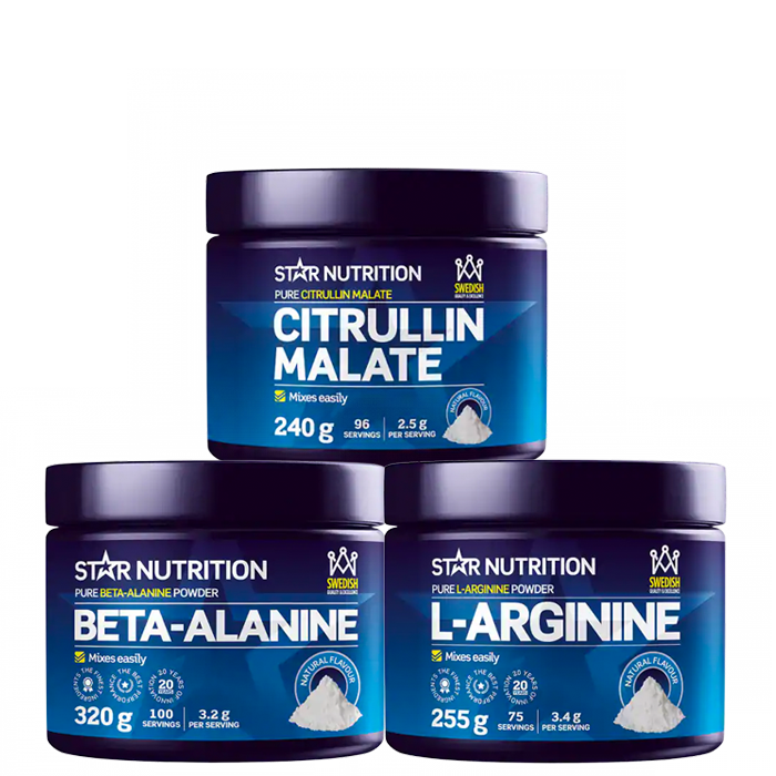 Pumpepakke: Citrullin malat + L-arginin + Beta-alanin