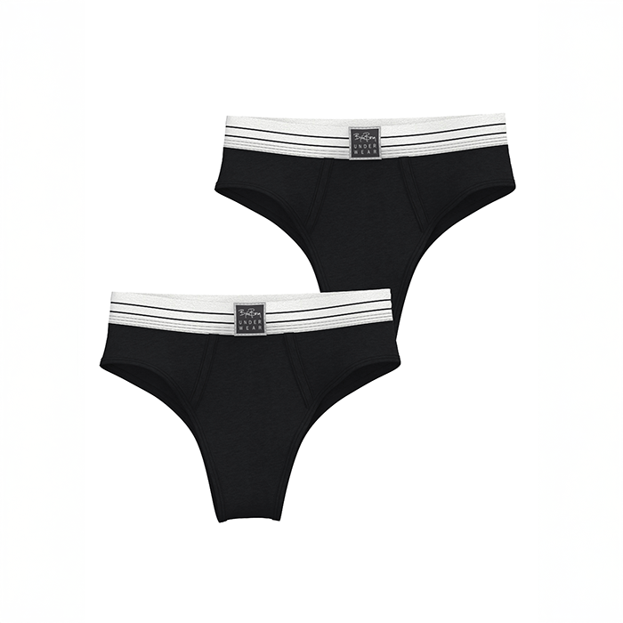 Björn Borg Trusser 2P Original Original High Waist Briefs Sort bomuld Large Dame