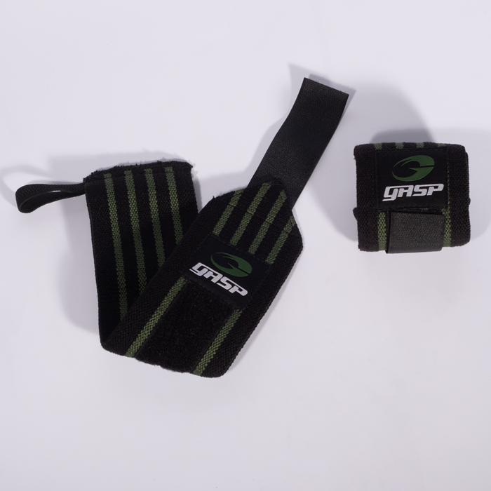 Hardcore Wrist Wraps, Black/Green, Onesize