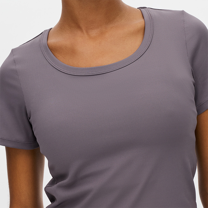 Rib Tr&aelig;ningstshirt Lilla