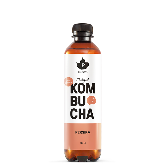 Pureness Kombucha Øko, Fersken, 400 ml