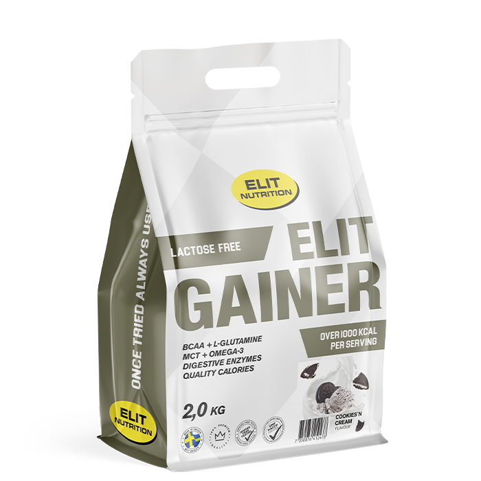 ELIT Gainer Laktosefri, Cookies & Cream, 2 kg